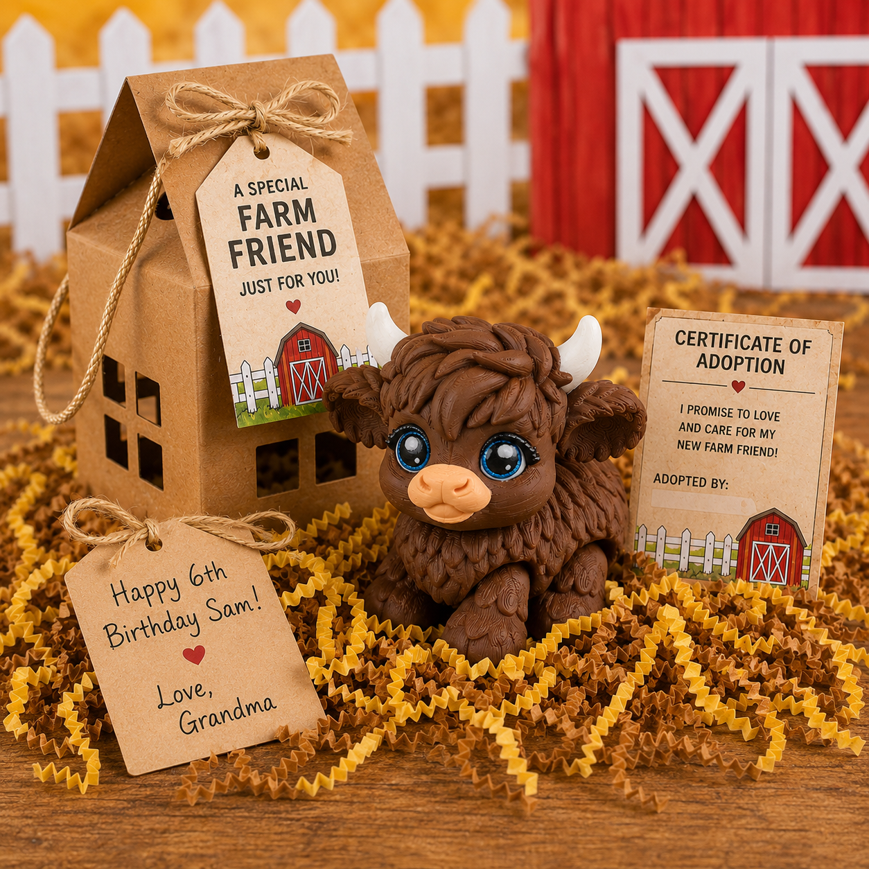 mabel the highland cow personalized gift