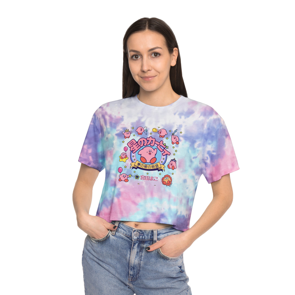 Tie-Dye Crop Tee — Pastel Kirby Graphic "Dream Star"