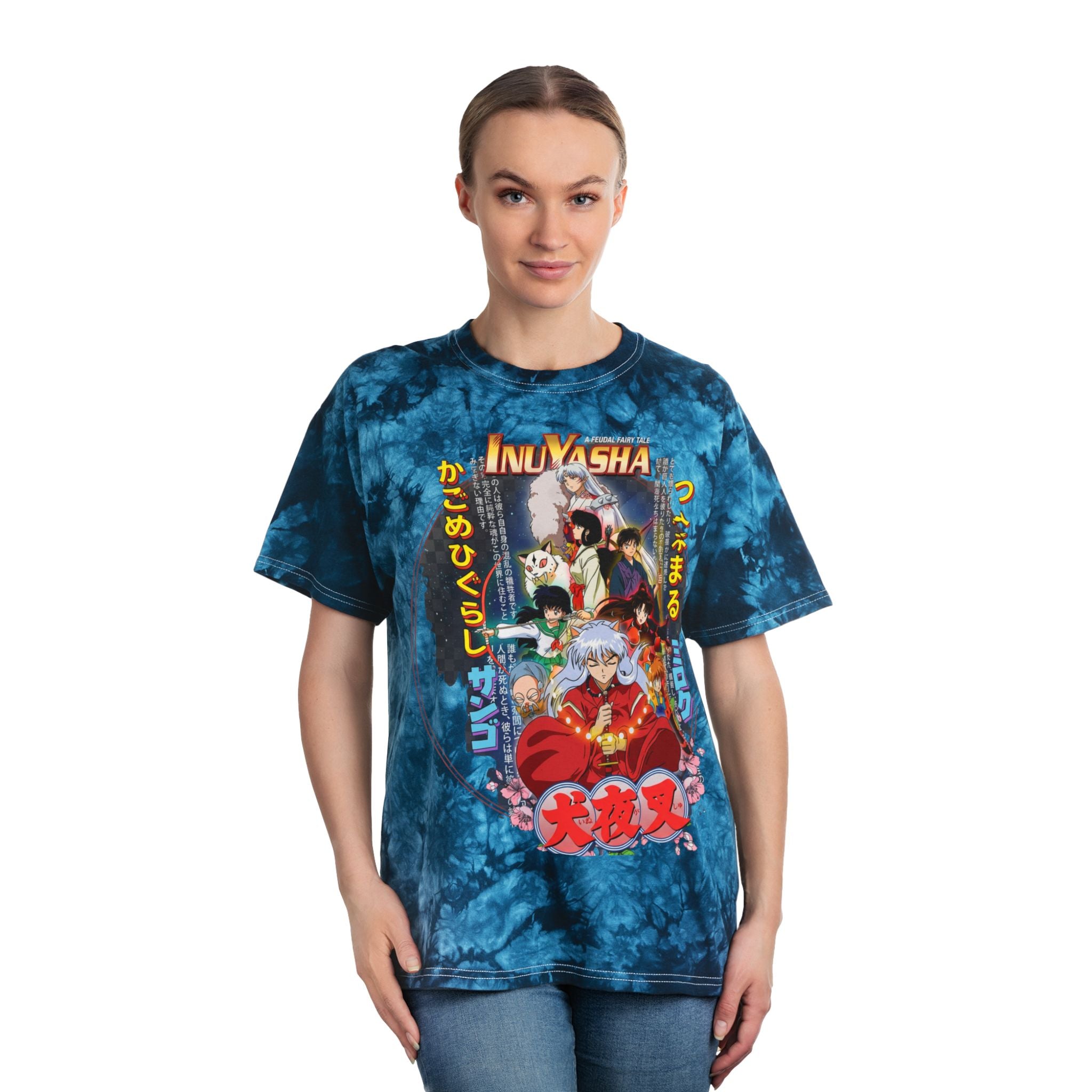 InuYasha Tie-Dye T-Shirt — Anime Crystal Graphic Tee