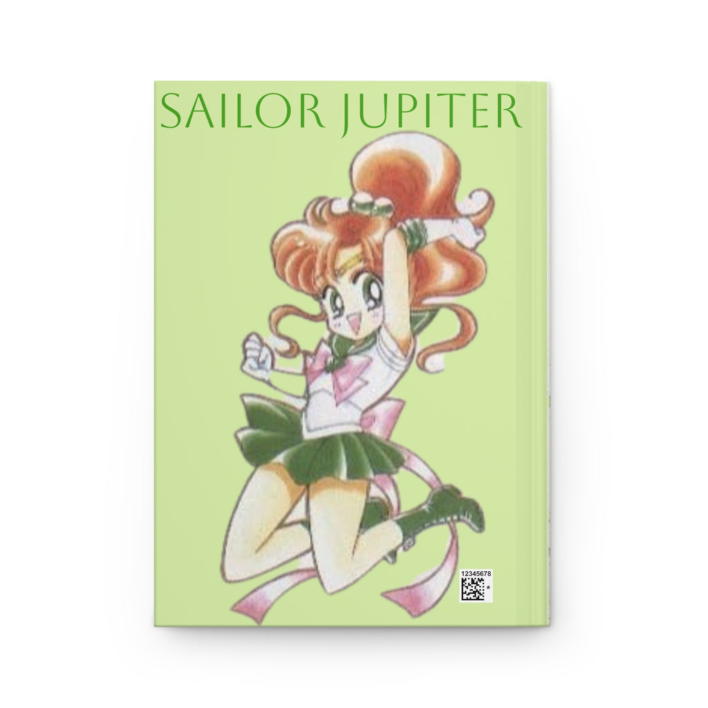 Sailor Jupiter Hardcover Journal — Anime Girl Green Sketch Notebook