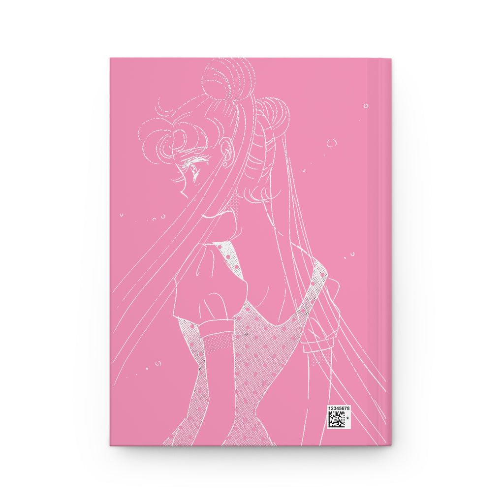 Sailor Moon-Inspired Pink Hardcover Journal — Anime Girl Sketch Notebook