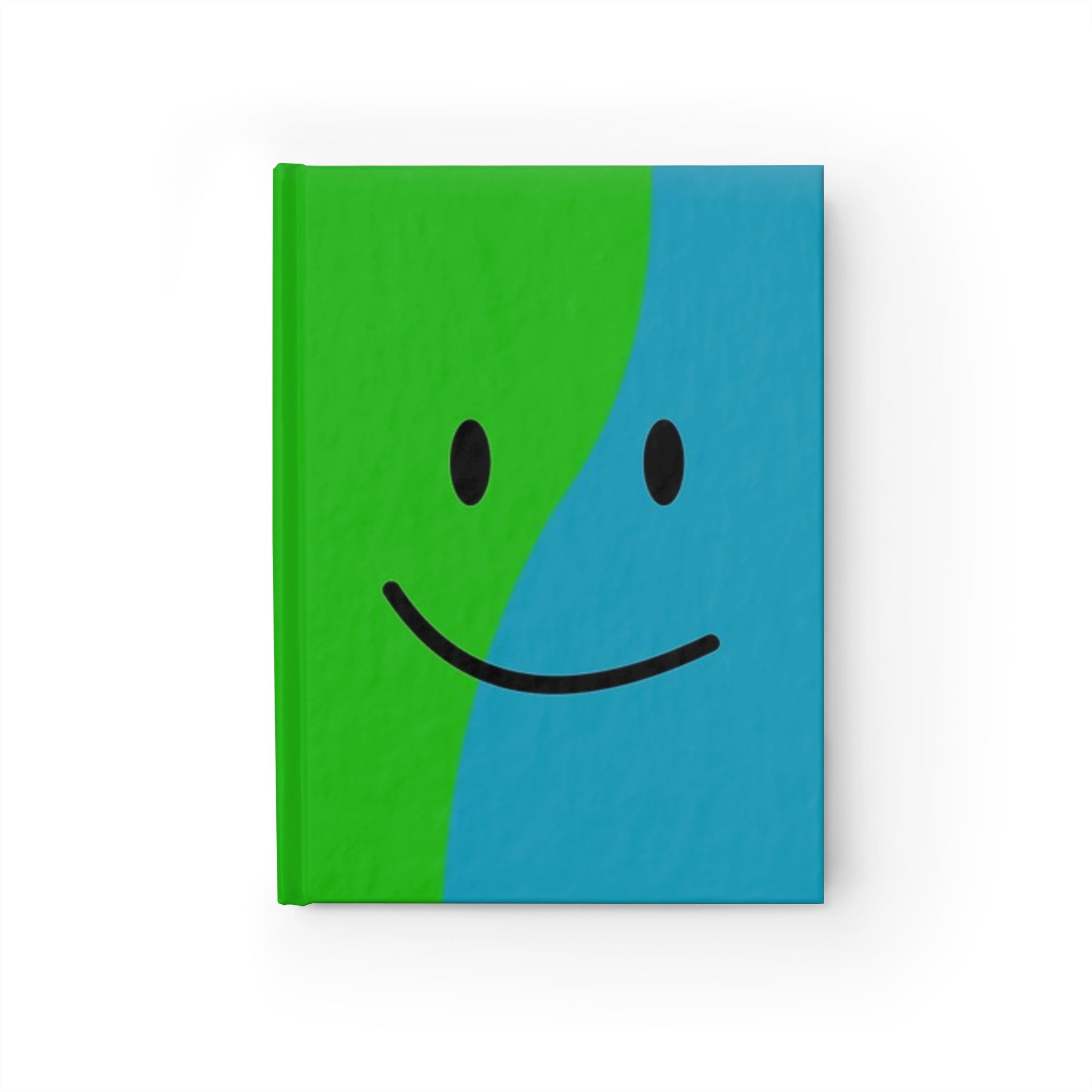 Book BFDI Notebook Smiley Wave Hardcover Journal — Colorblock Green & Blue Notebook