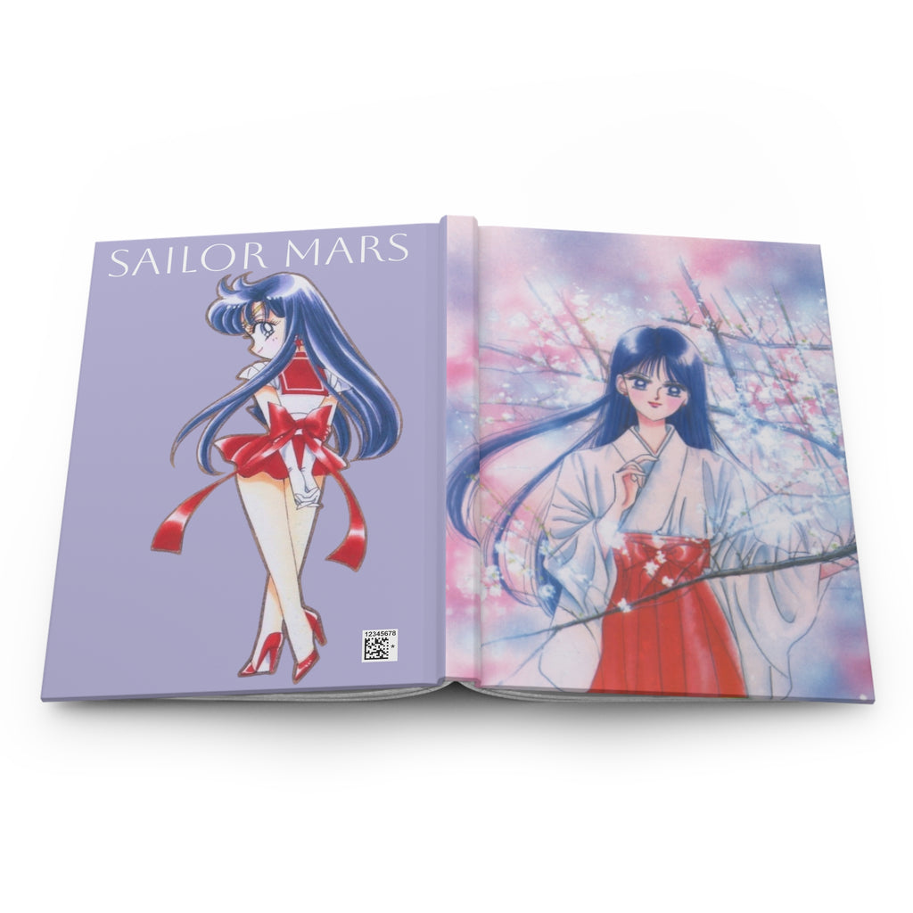 Hardcover Journal — Sailor Mars Anime Notebook (Cherry Blossom Illustration)