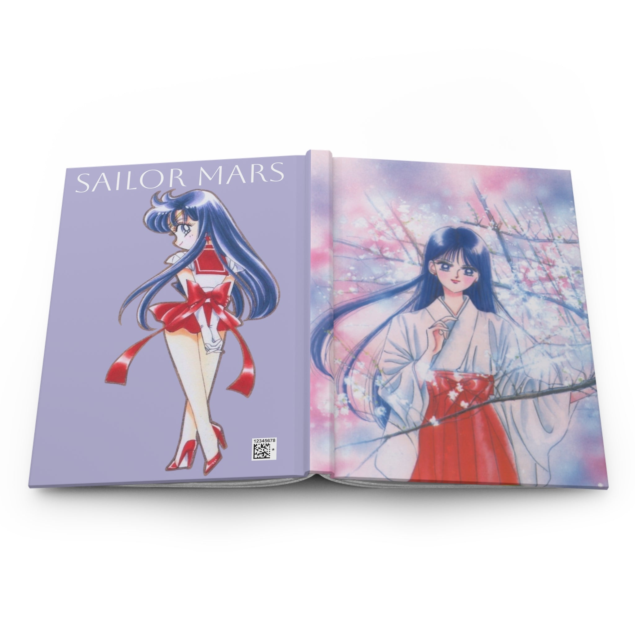 Hardcover Journal — Sailor Mars Anime Notebook (Cherry Blossom Illustration)