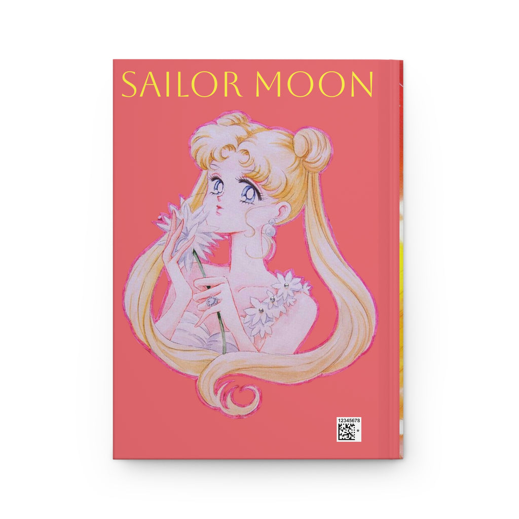 Hardcover Journal — Sailor Moon Anime Art Notebook (Kawaii Magical Girl Floral Design)