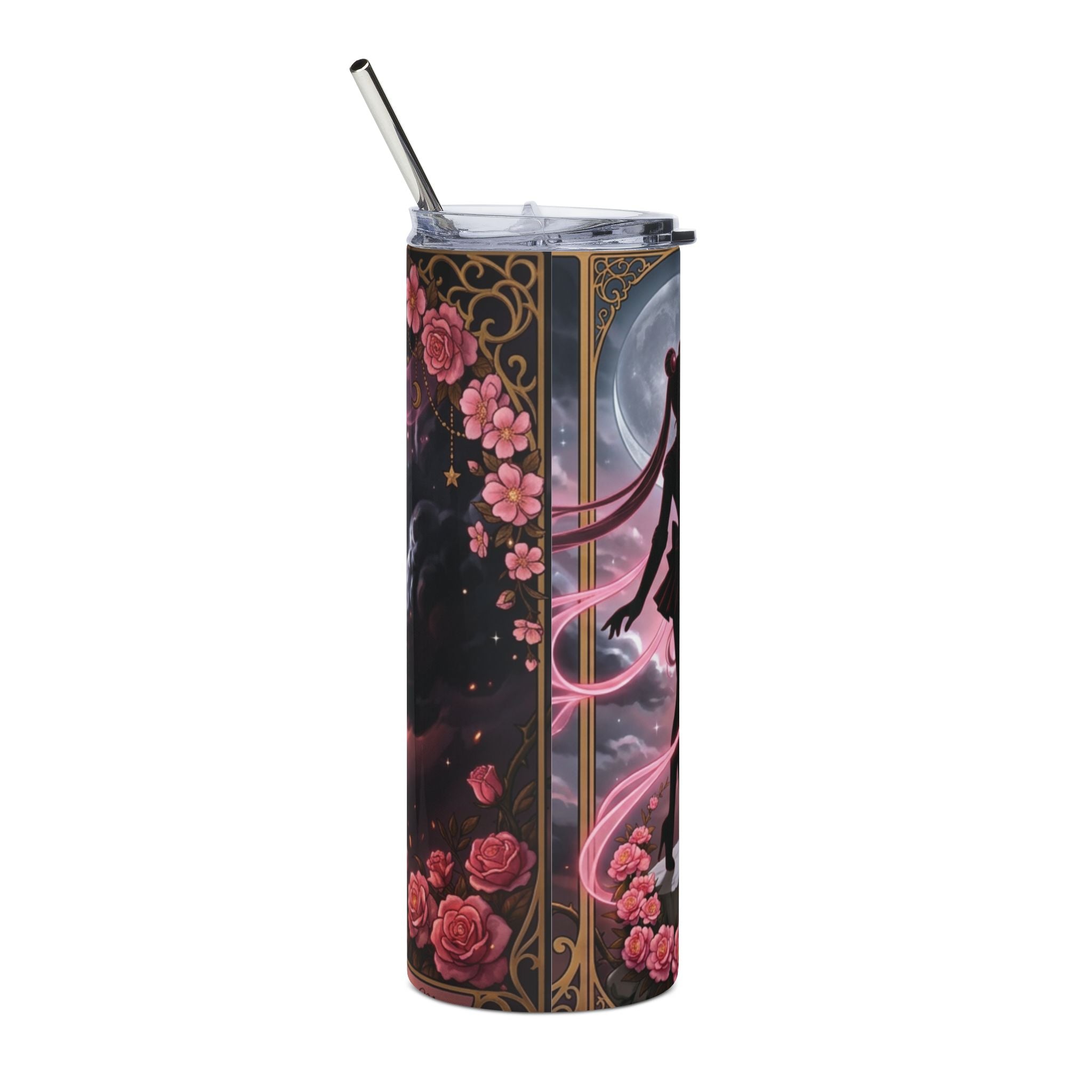 Sailor Moon Silhouette 20oz Stainless Steel Tumbler — Moonlit Magical Girl Travel Cup