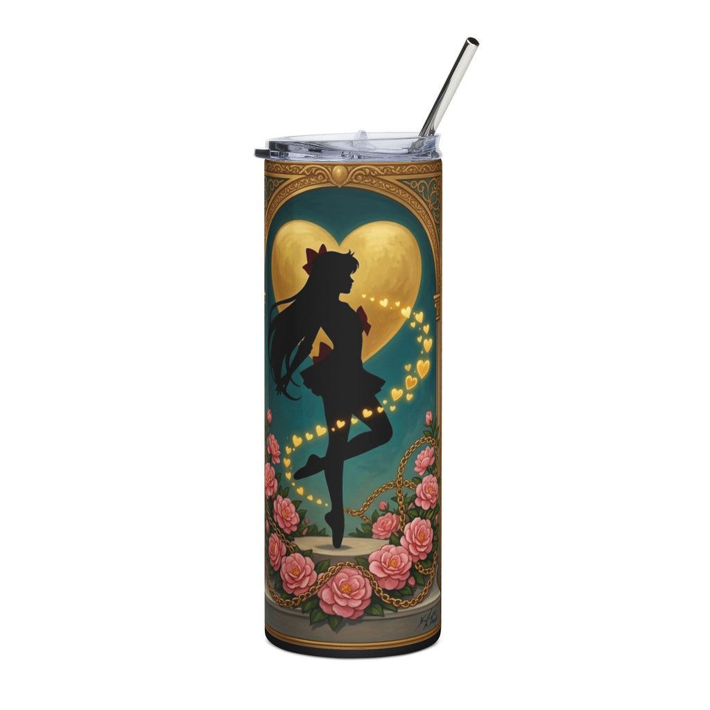 Sailor-style Anime Girl 20oz Stainless Steel Tumbler — Magical Moonlit Design