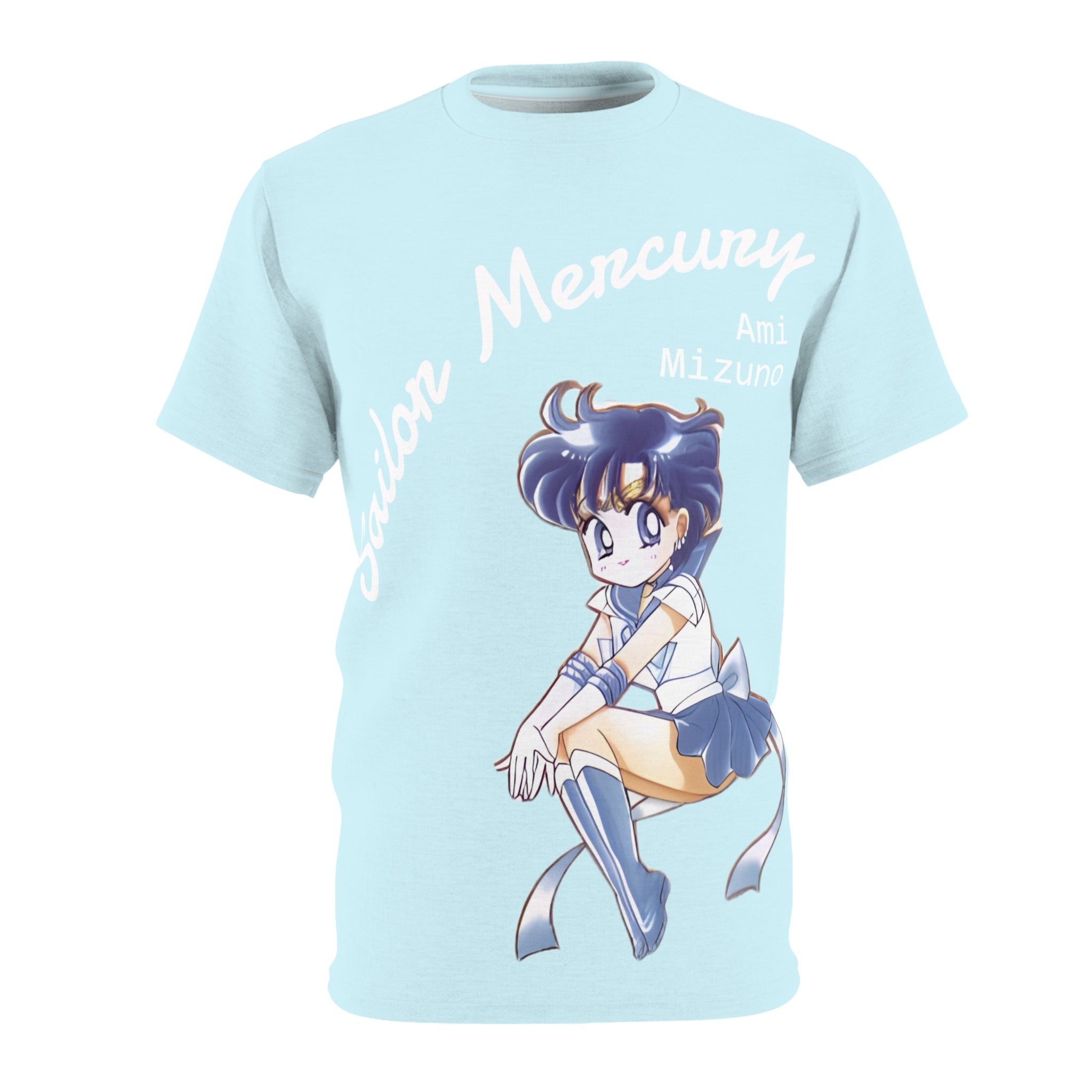 Sailor Mercury Anime Graphic Tee — "Sailor Mercury / Ami Mizuno" All-Over Print