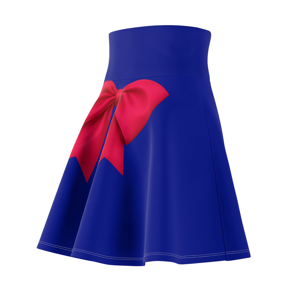 Sailor Moon Inspired Blue Skater Skirt with Bow — Cute Retro Aesthetic, Gift for Her