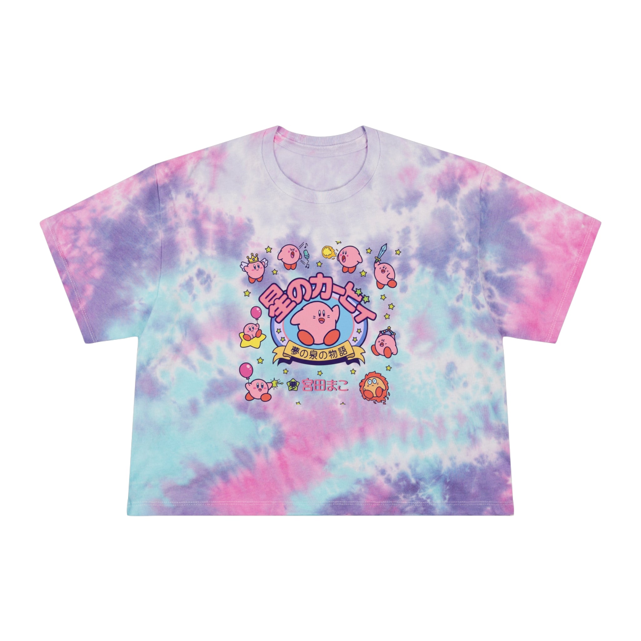 Tie-Dye Crop Tee — Pastel Kirby Graphic "Dream Star"