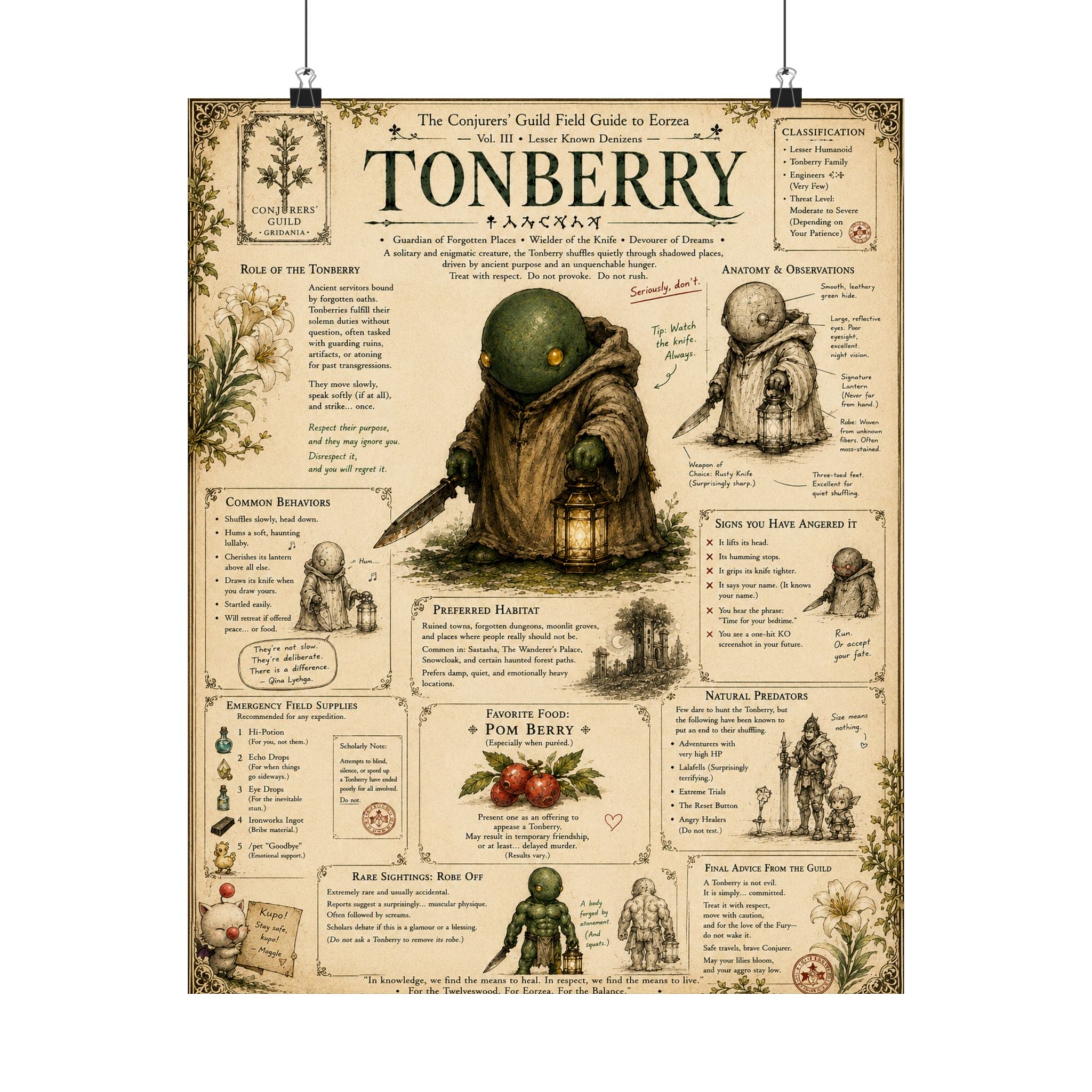 Tonberry Field Guide Matte Poster