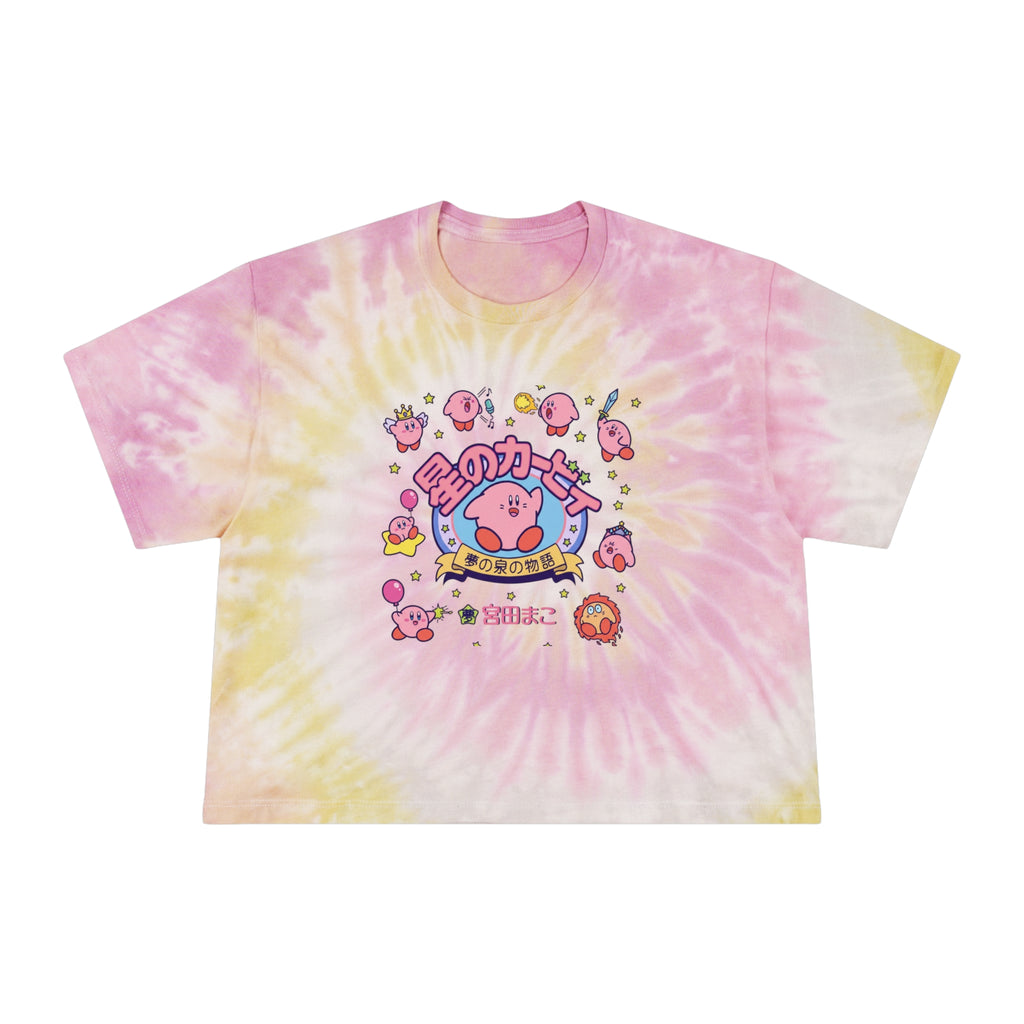 Tie-Dye Crop Tee — Pastel Kirby Graphic "Dream Star"