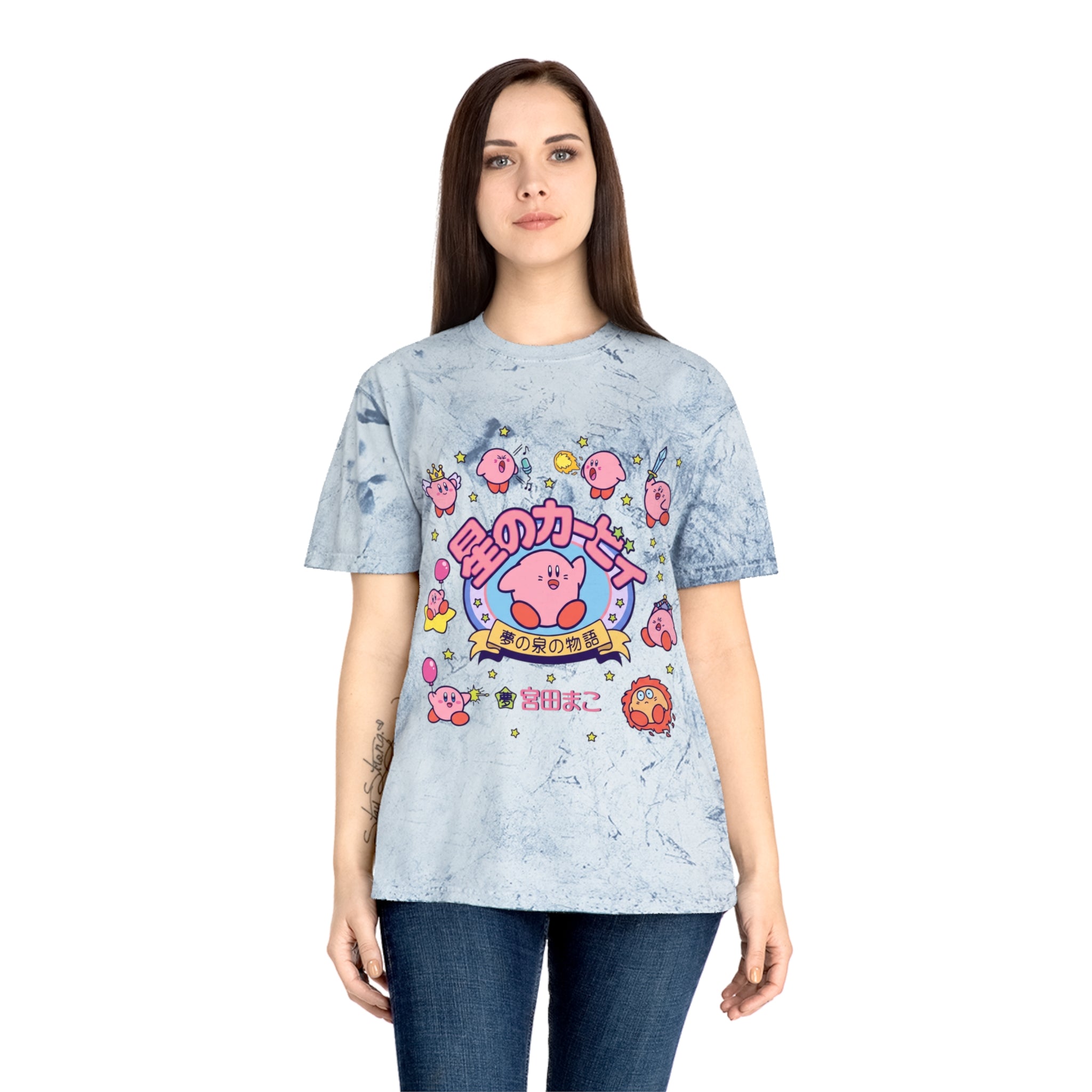 Kirby Japanese Logo Tie-Dye T-Shirt