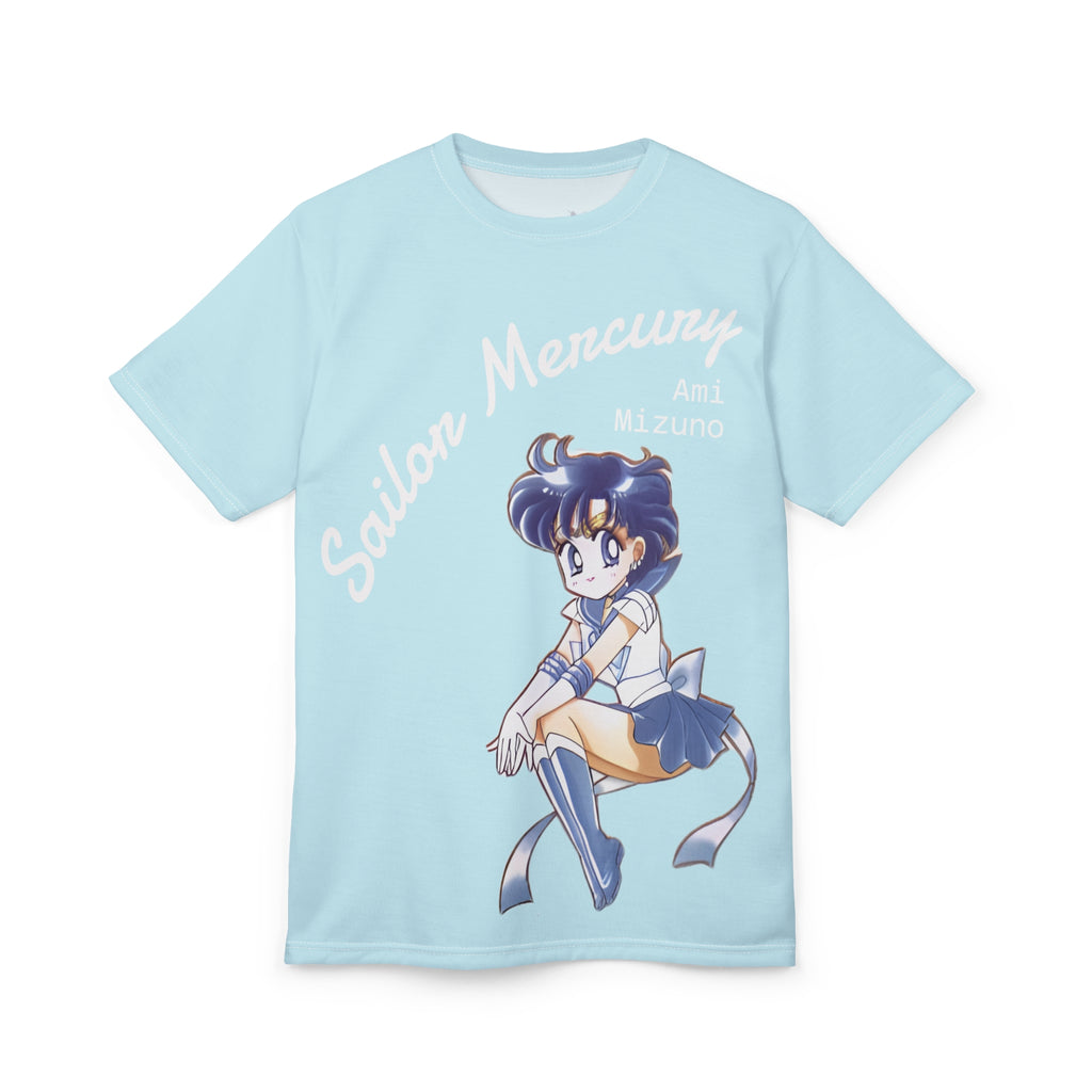 Sailor Mercury Anime Graphic Tee — "Sailor Mercury / Ami Mizuno" All-Over Print