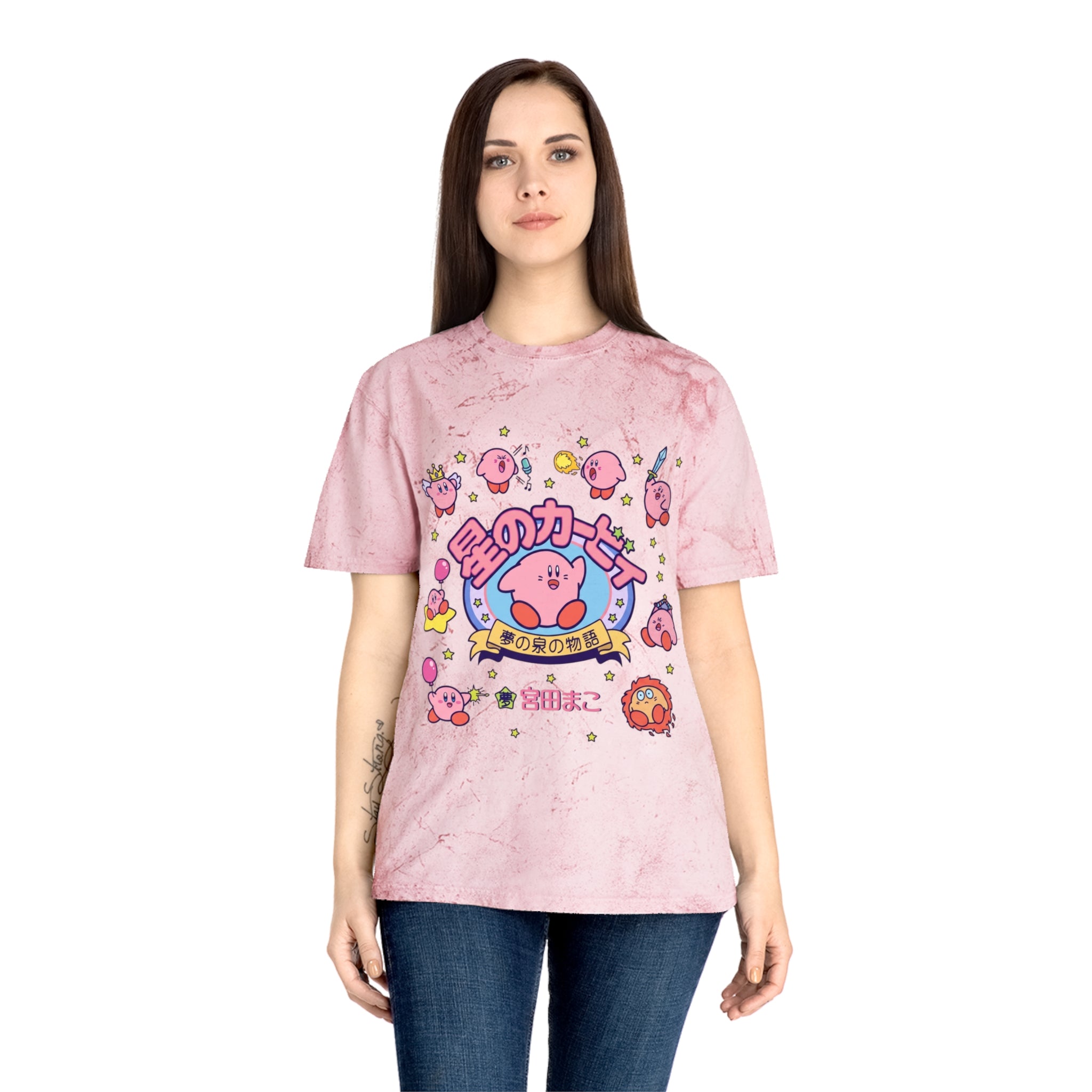 Kirby Japanese Logo Tie-Dye T-Shirt