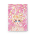 Sailor Moon-Inspired Pink Hardcover Journal — Anime Girl Sketch Notebook