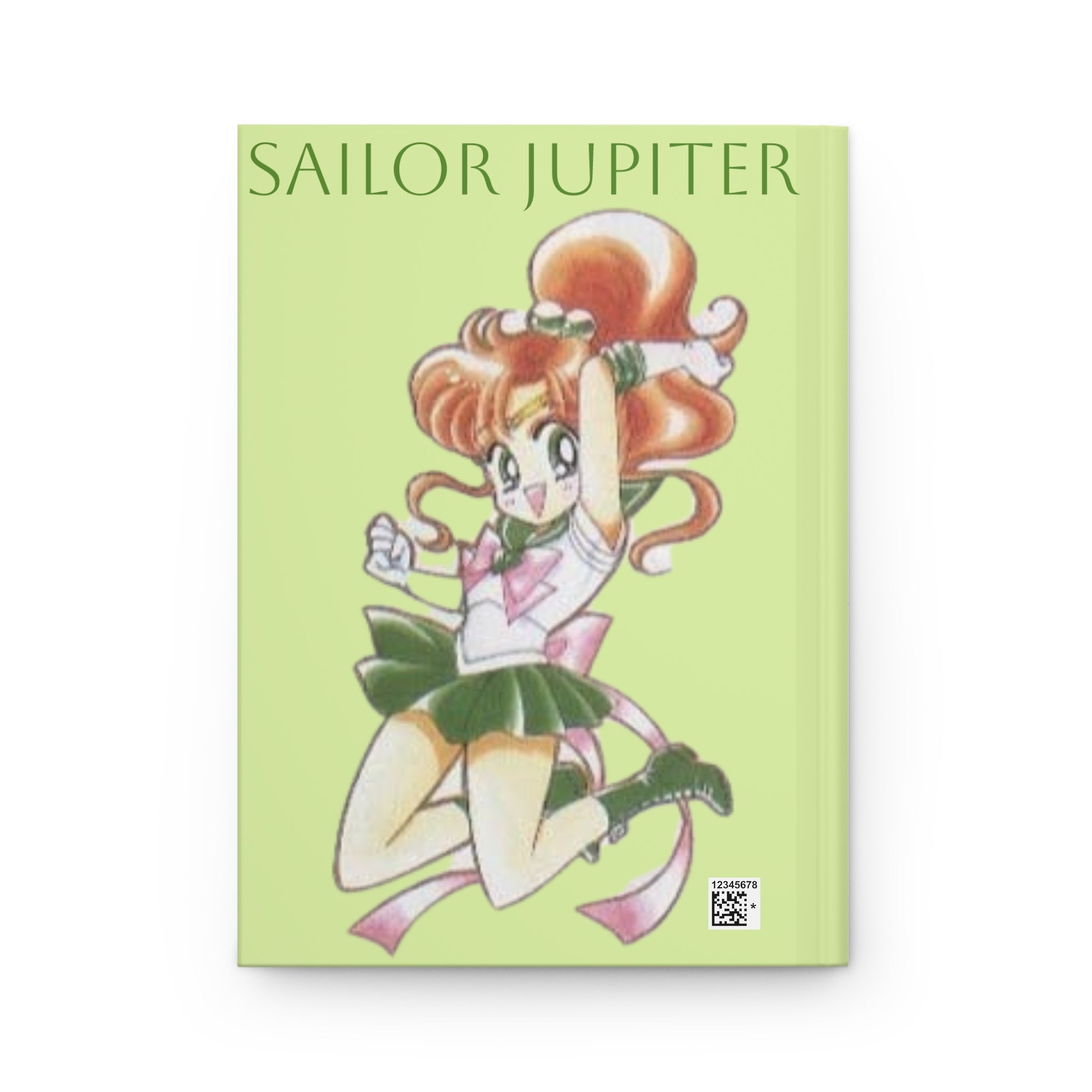 Sailor Jupiter Hardcover Journal — Green Anime Notebook ("Sailor Jupiter" Design)