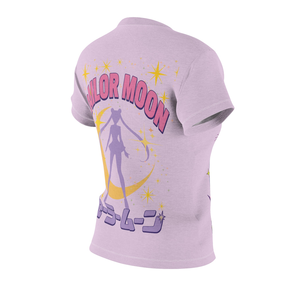 Sailor Moon-Inspired Kawaii Cat Tee — Pink Women’s Cut & Sew