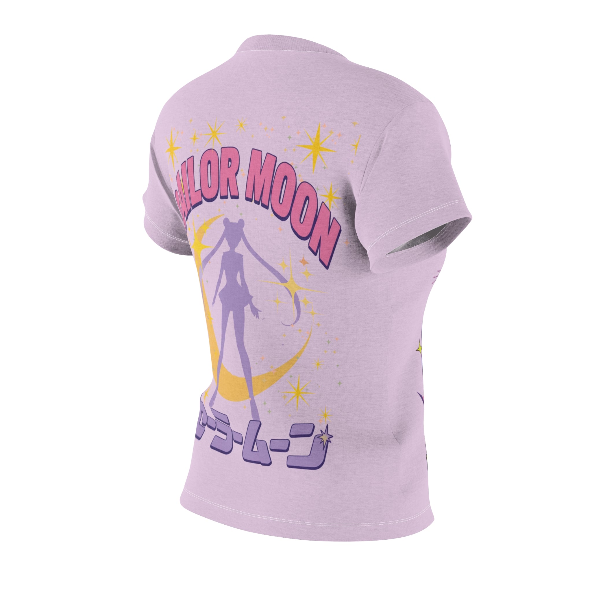 Sailor Moon-Inspired Kawaii Cat Tee — Pink Women’s Cut & Sew