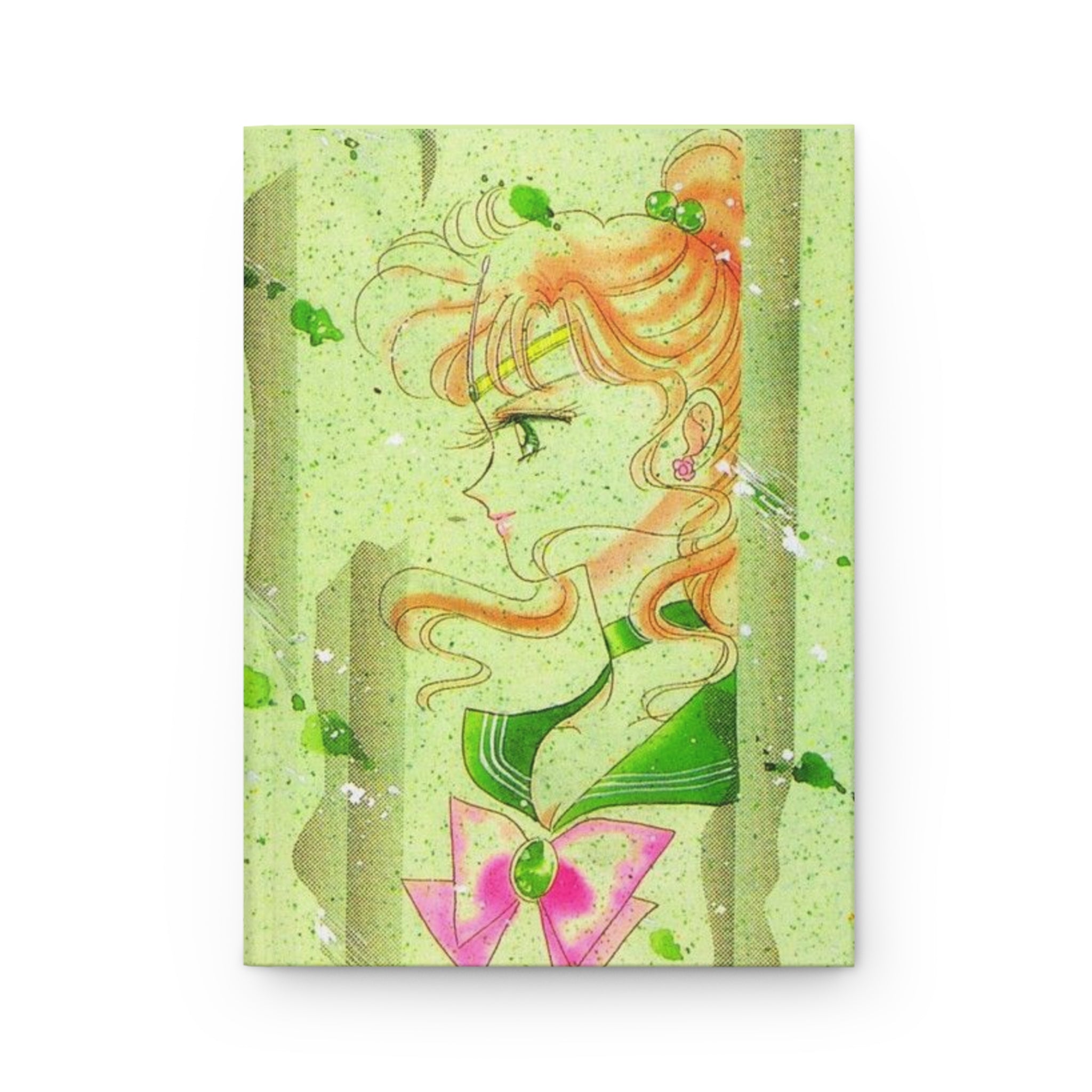 Sailor Jupiter Hardcover Journal — Green Anime Notebook ("Sailor Jupiter" Design)
