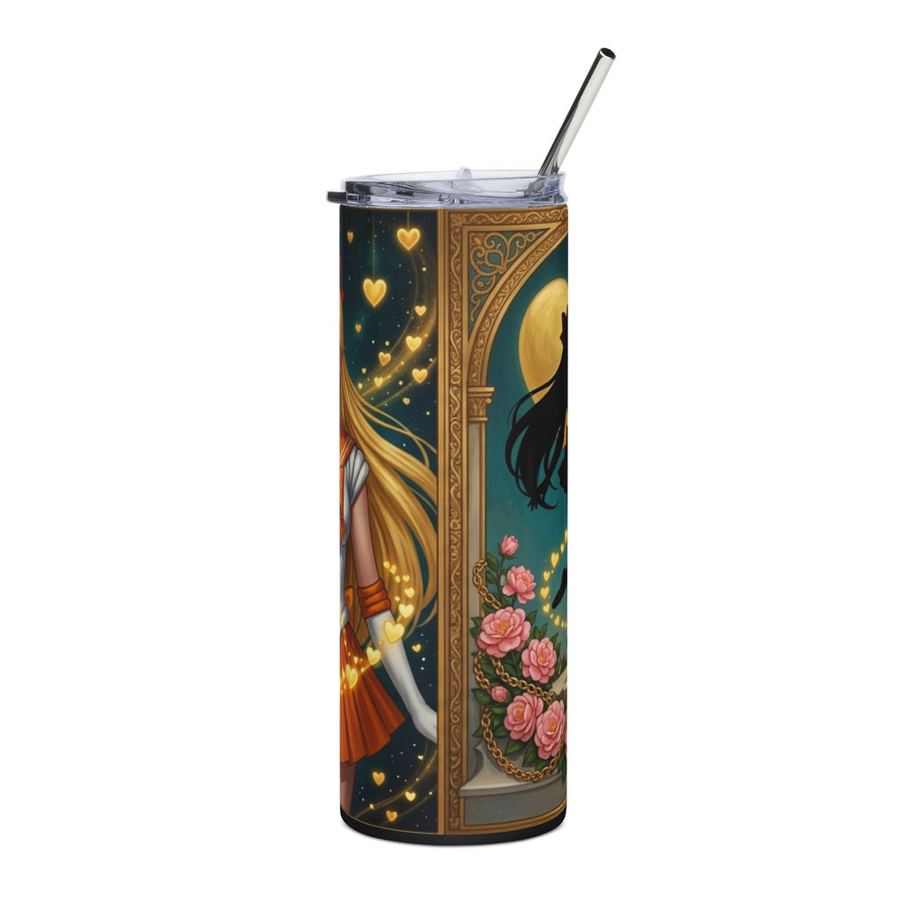 Sailor-style Anime Girl 20oz Stainless Steel Tumbler — Magical Moonlit Design