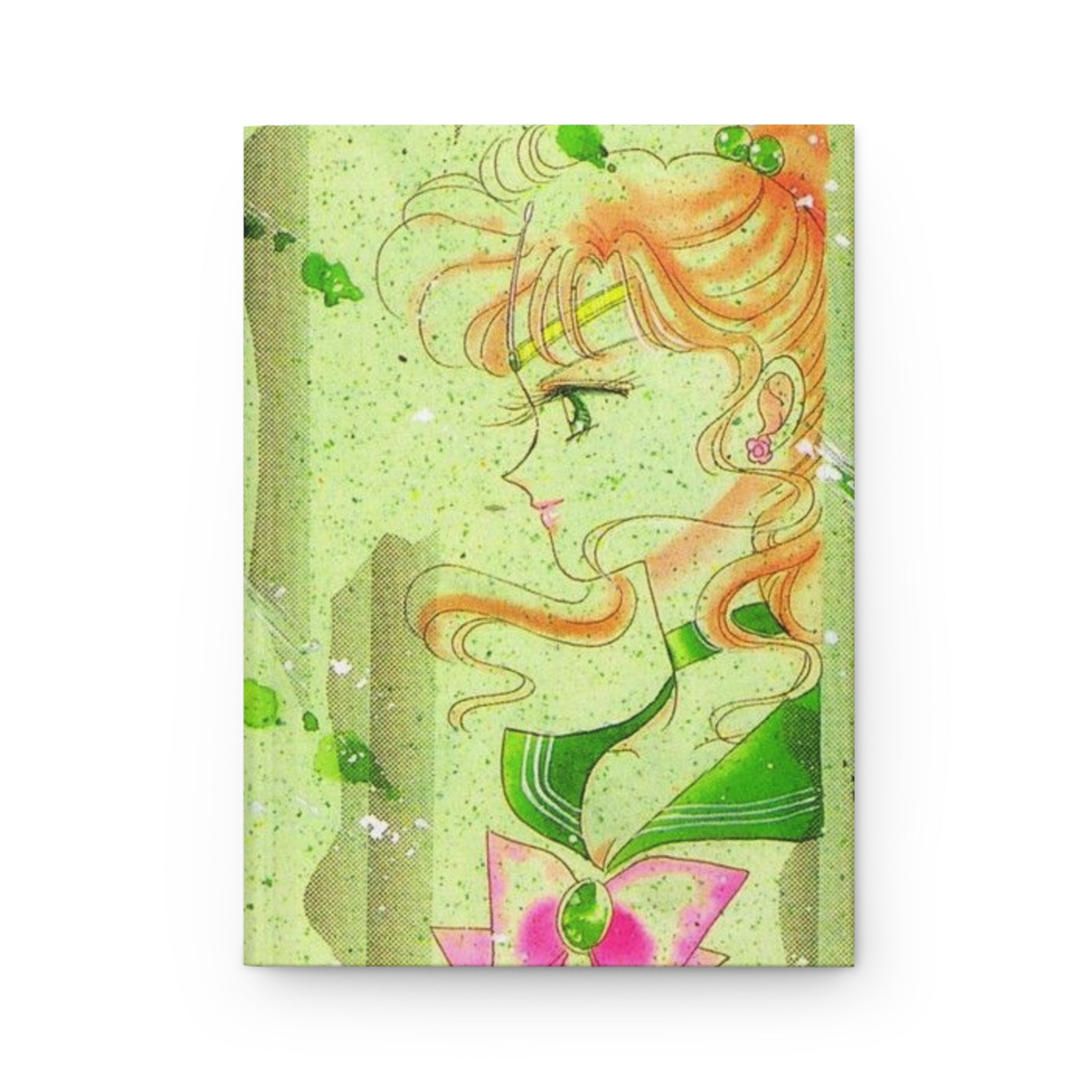 Sailor Jupiter Hardcover Journal — Anime Girl Green Sketch Notebook