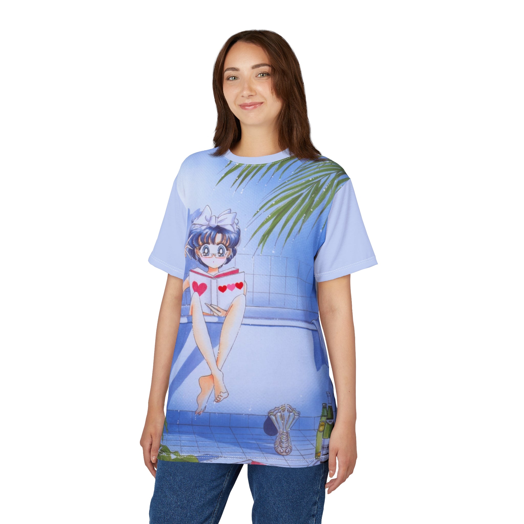 Anime Girl Reading Poolside Tee