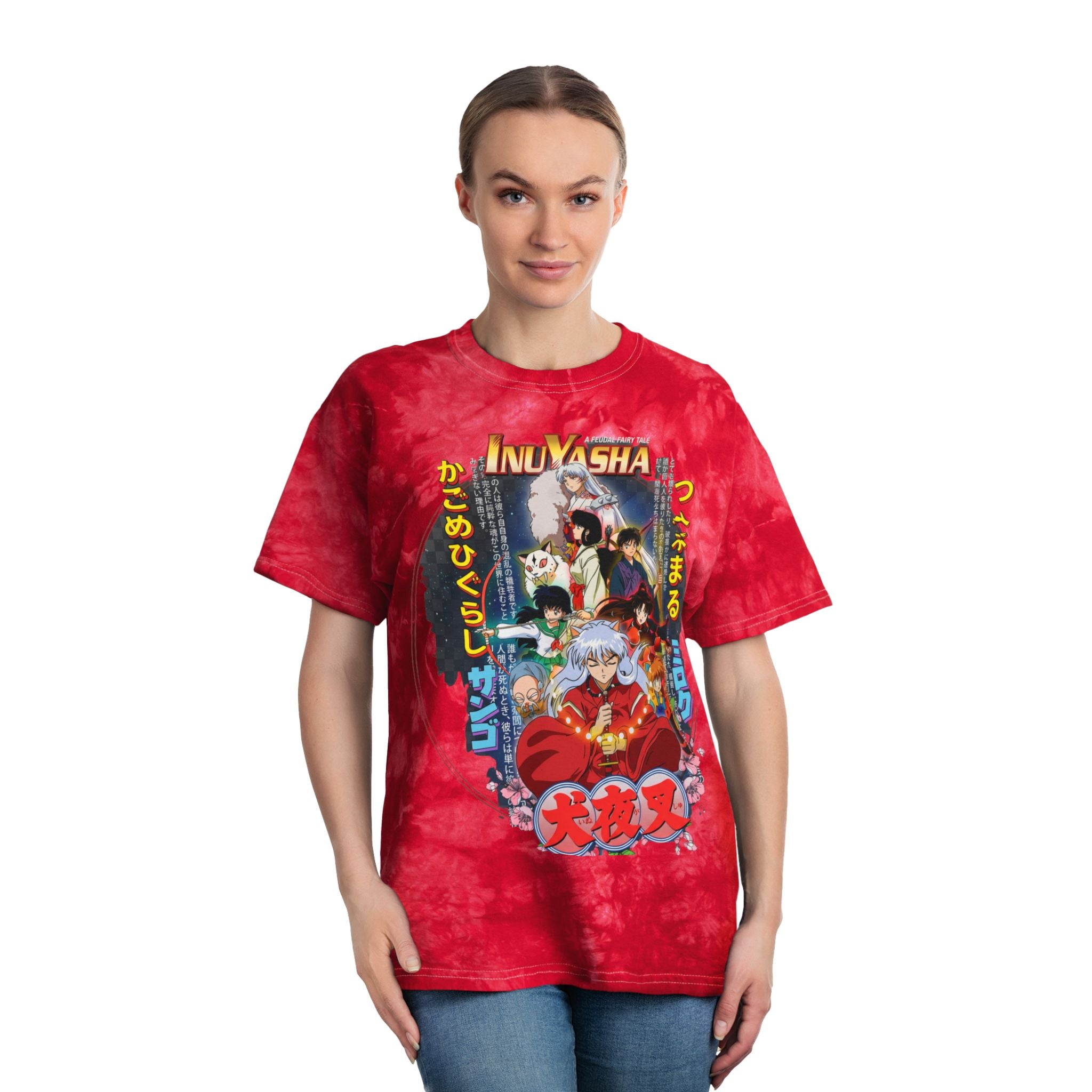 InuYasha Tie-Dye T-Shirt — Anime Crystal Graphic Tee