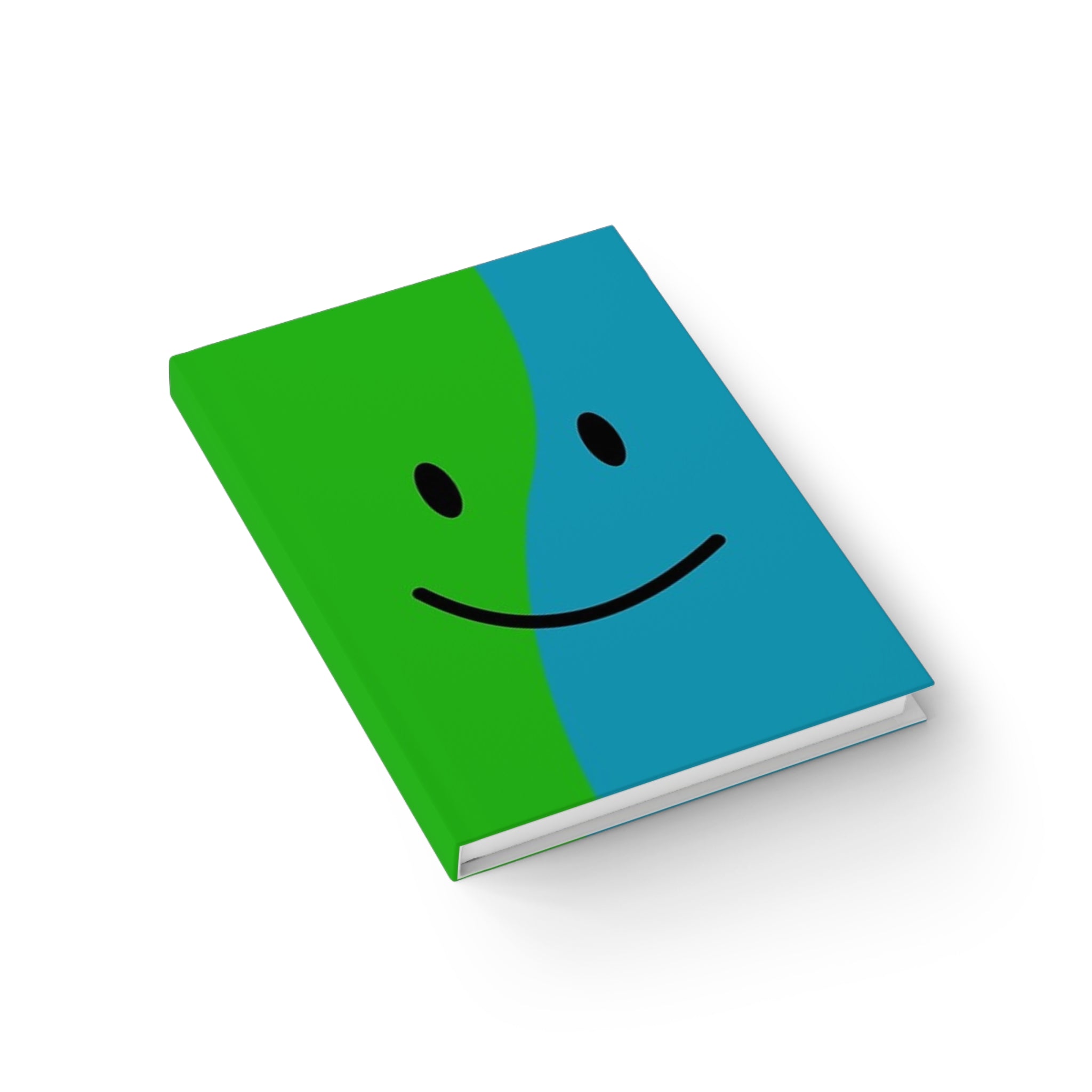 Book BFDI Notebook Smiley Wave Hardcover Journal — Colorblock Green & Blue Notebook
