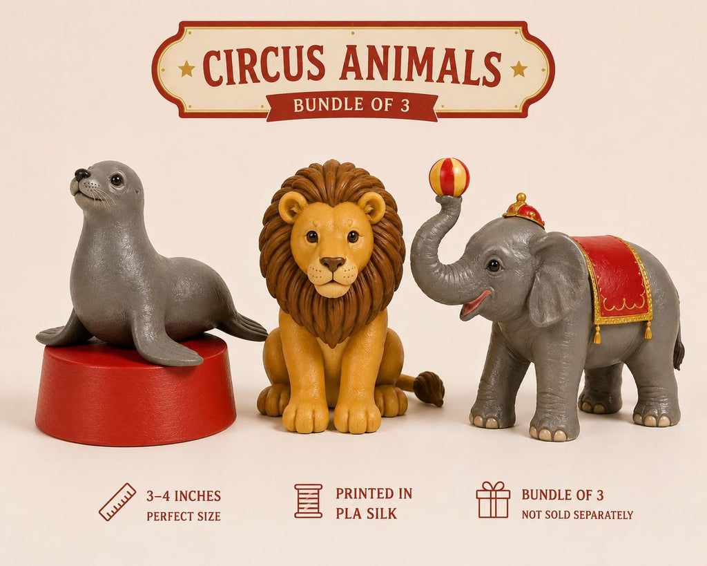 3 piece Circus Party Animals Centerpiece Party Prop Cake topper
