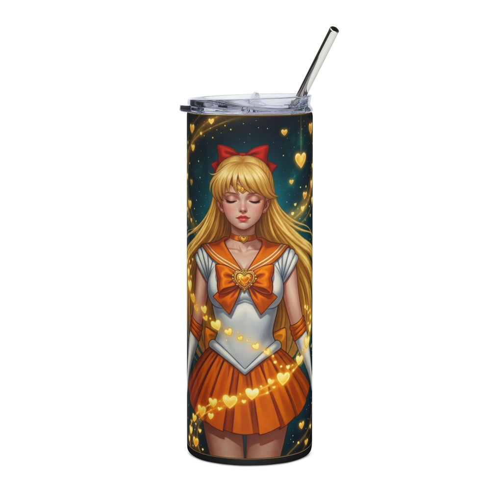 Sailor-style Anime Girl 20oz Stainless Steel Tumbler — Magical Moonlit Design
