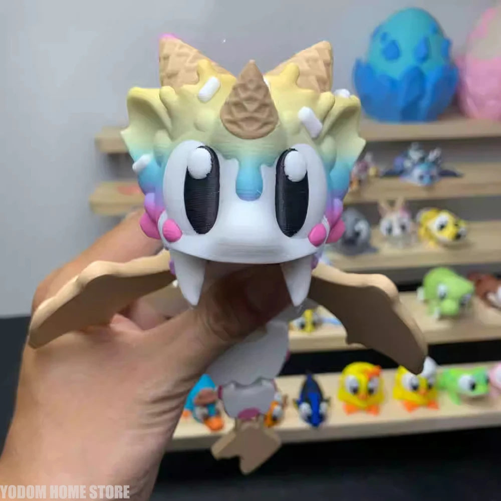 3D Printed Blueberry Cheese Waffle Flying Dragon
