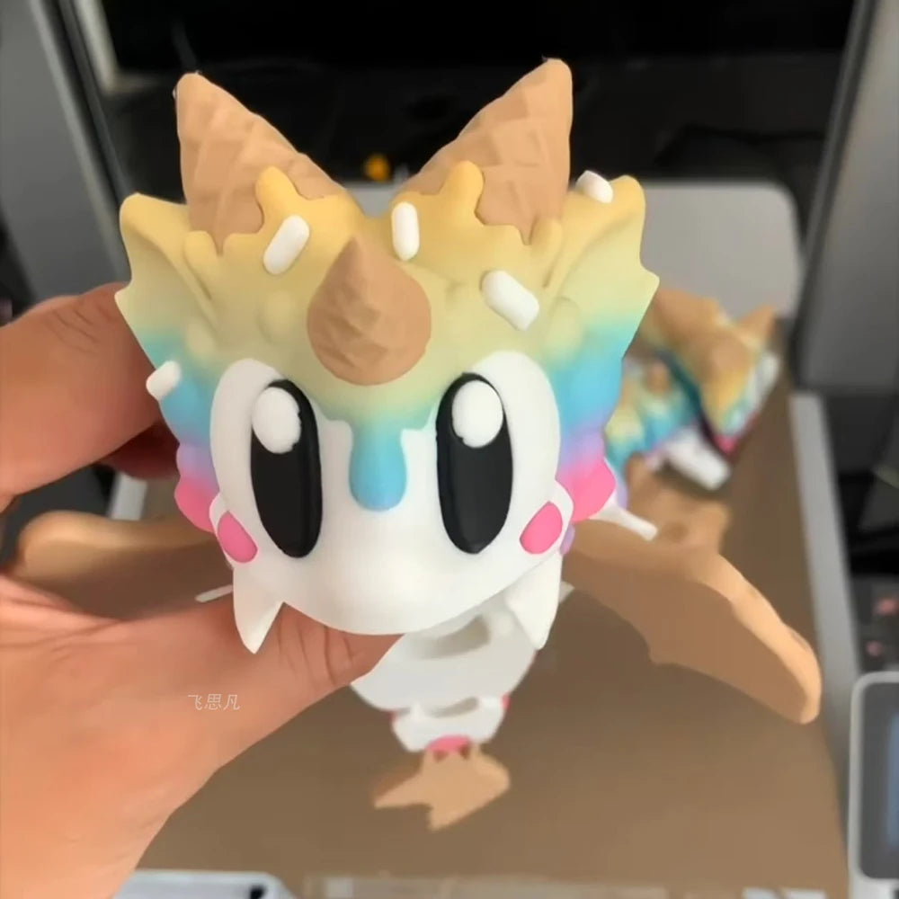 3D Printed Blueberry Cheese Waffle Flying Dragon