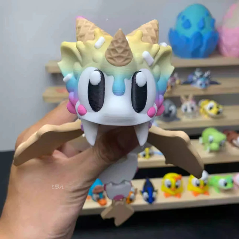 3D Printed Blueberry Cheese Waffle Flying Dragon