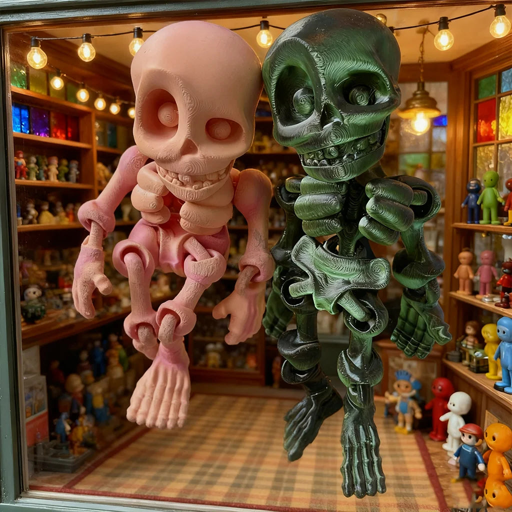 3D Printed Skull Man Statue, Unique Desktop Decoration & Collectible, Halloween Decor, Christmas Action Figures, 30Cm/11.81In