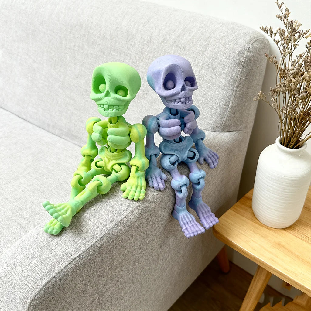 3D Printed Skull Man Statue, Unique Desktop Decoration & Collectible, Halloween Decor, Christmas Action Figures, 30Cm/11.81In