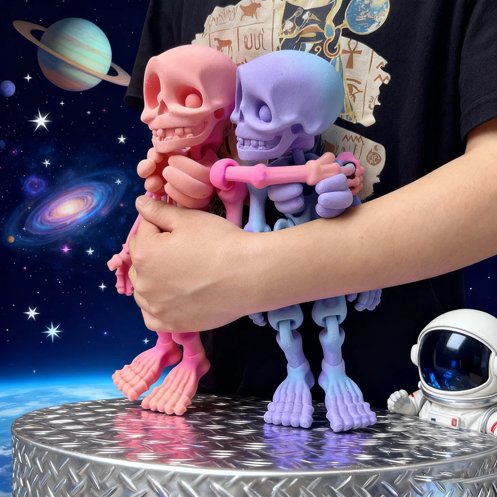 3D Printed Skull Man Statue, Unique Desktop Decoration & Collectible, Halloween Decor, Christmas Action Figures, 30Cm/11.81In