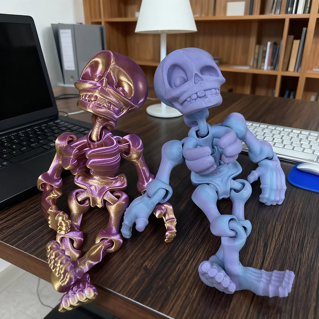 3D Printed Skull Man Statue, Unique Desktop Decoration & Collectible, Halloween Decor, Christmas Action Figures, 30Cm/11.81In
