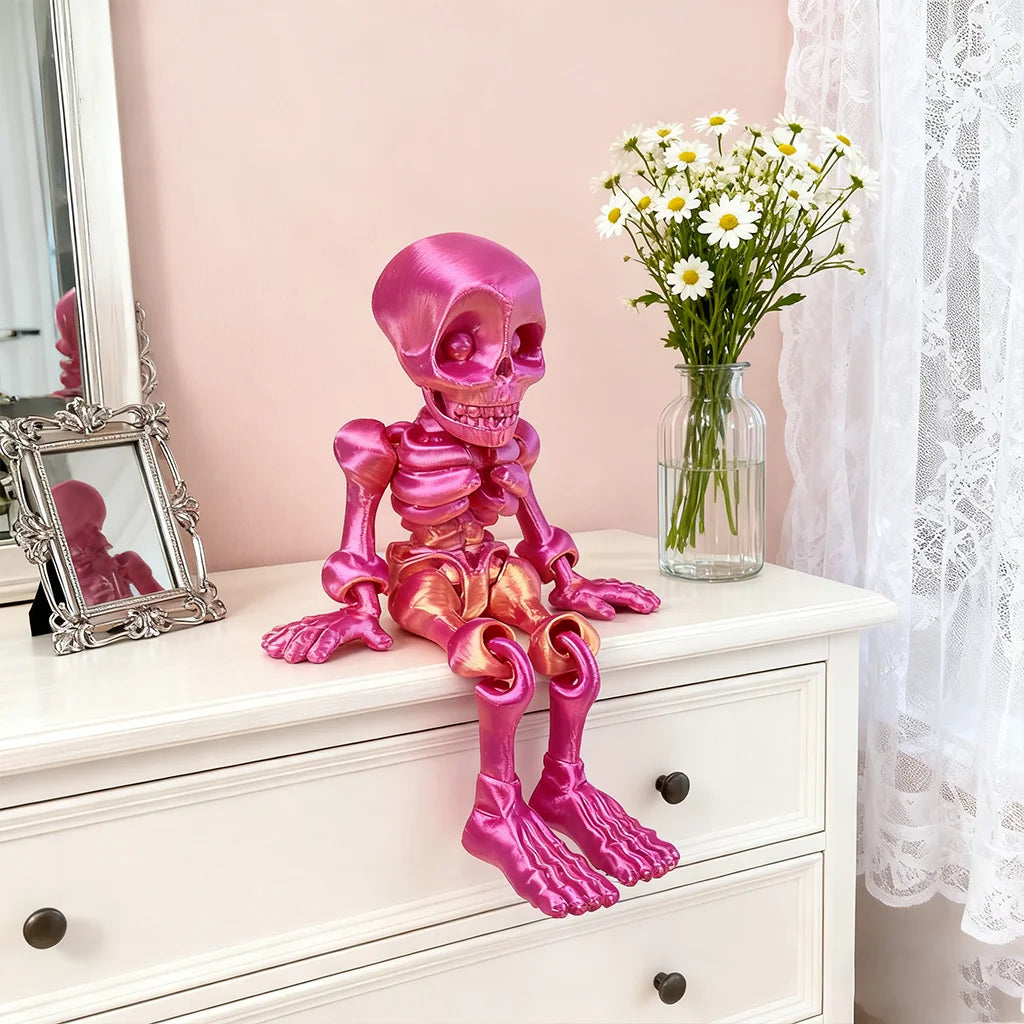 3D Printed Skull Man Statue, Unique Desktop Decoration & Collectible, Halloween Decor, Christmas Action Figures, 30Cm/11.81In