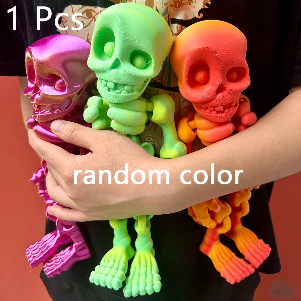 3D Printed Skull Man Statue, Unique Desktop Decoration & Collectible, Halloween Decor, Christmas Action Figures, 30Cm/11.81In
