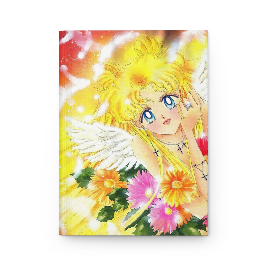 Hardcover Journal — Sailor Moon Anime Art Notebook (Kawaii Magical Girl Floral Design)