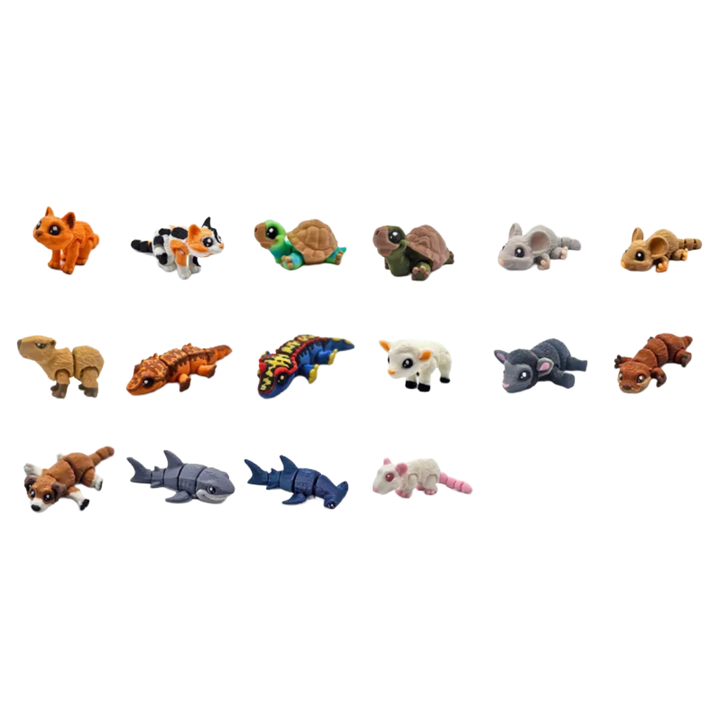 Fidget Animals | Party Favor Pack of 3D Printed Animals: 12