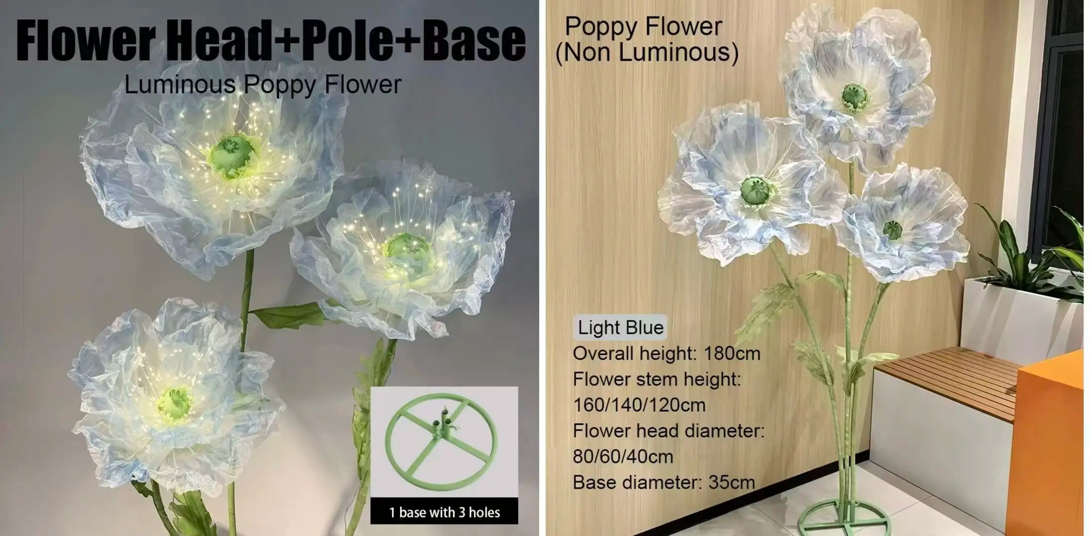 70 Inch Lighted Elpis Flower Inspired Fantasy Decor
