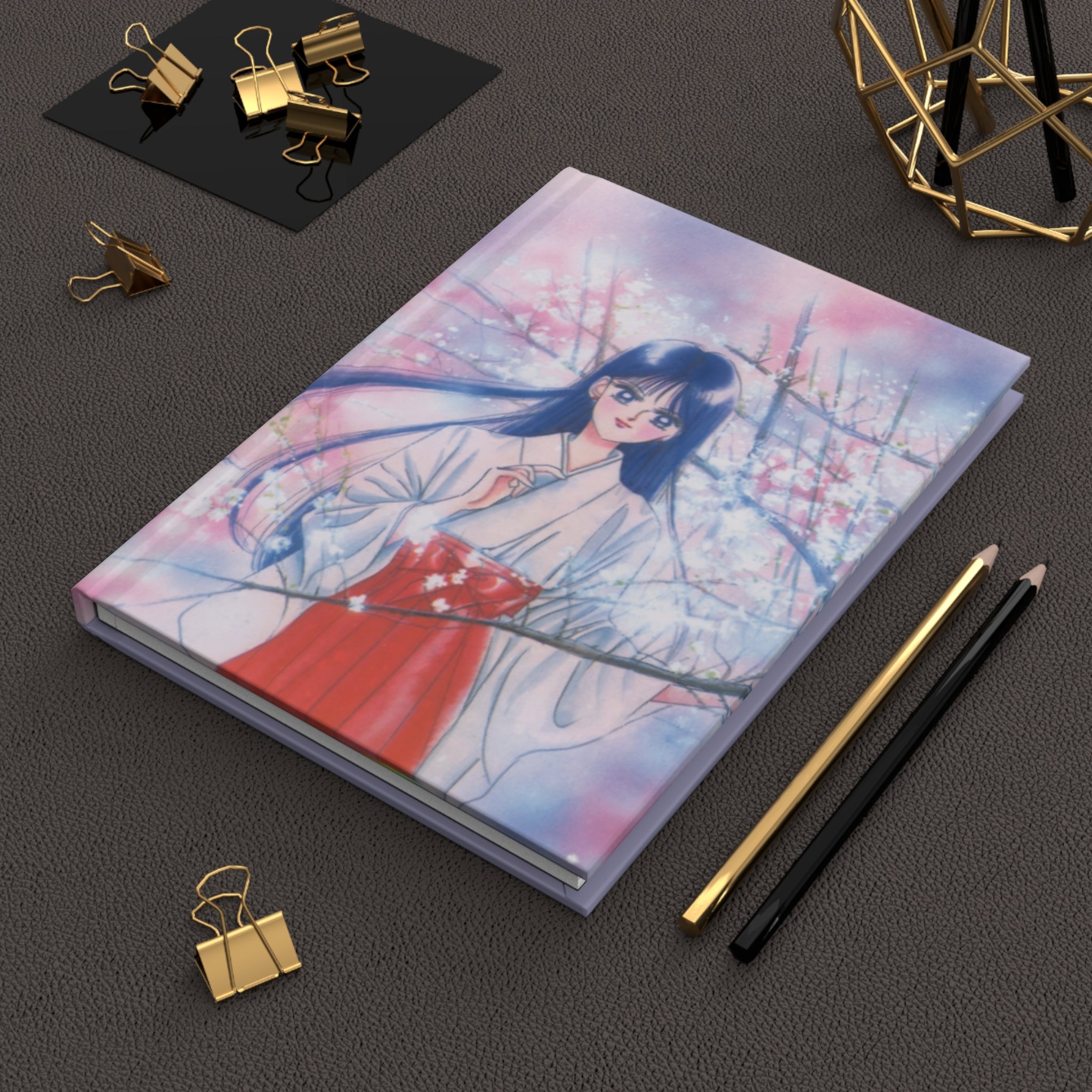 Hardcover Journal — Sailor Mars Anime Notebook (Cherry Blossom Illustration)