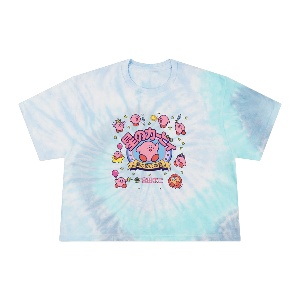 Tie-Dye Crop Tee — Pastel Kirby Graphic "Dream Star"