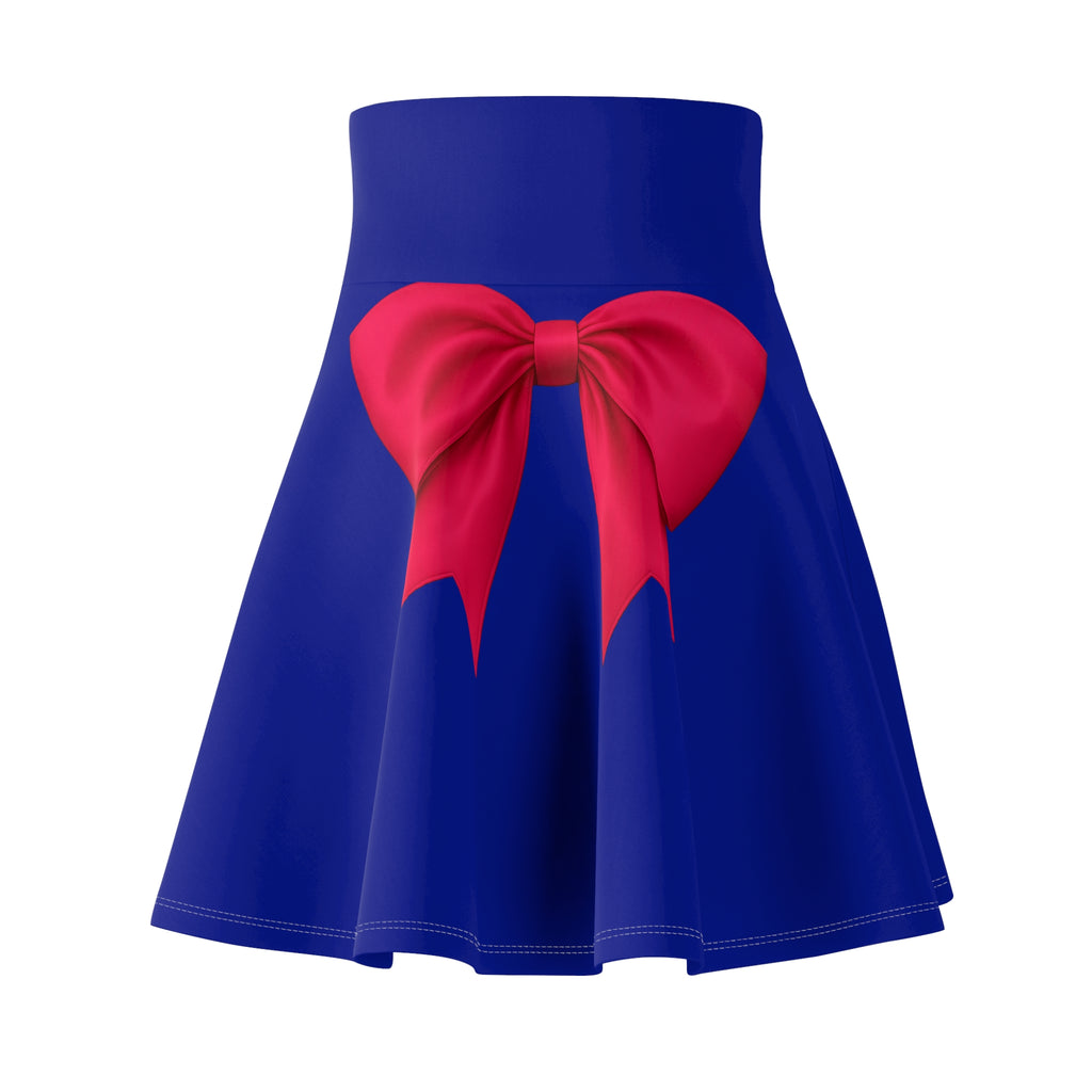 Sailor Moon Inspired Blue Skater Skirt with Bow — Cute Retro Aesthetic, Gift for Her