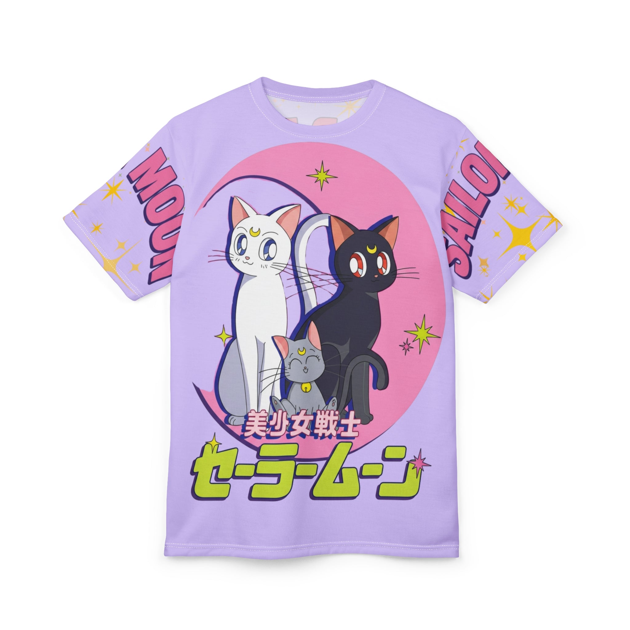 Sailor Moon Kittens All-Over Print Tee — Cute Anime Cat Graphic T-Shirt