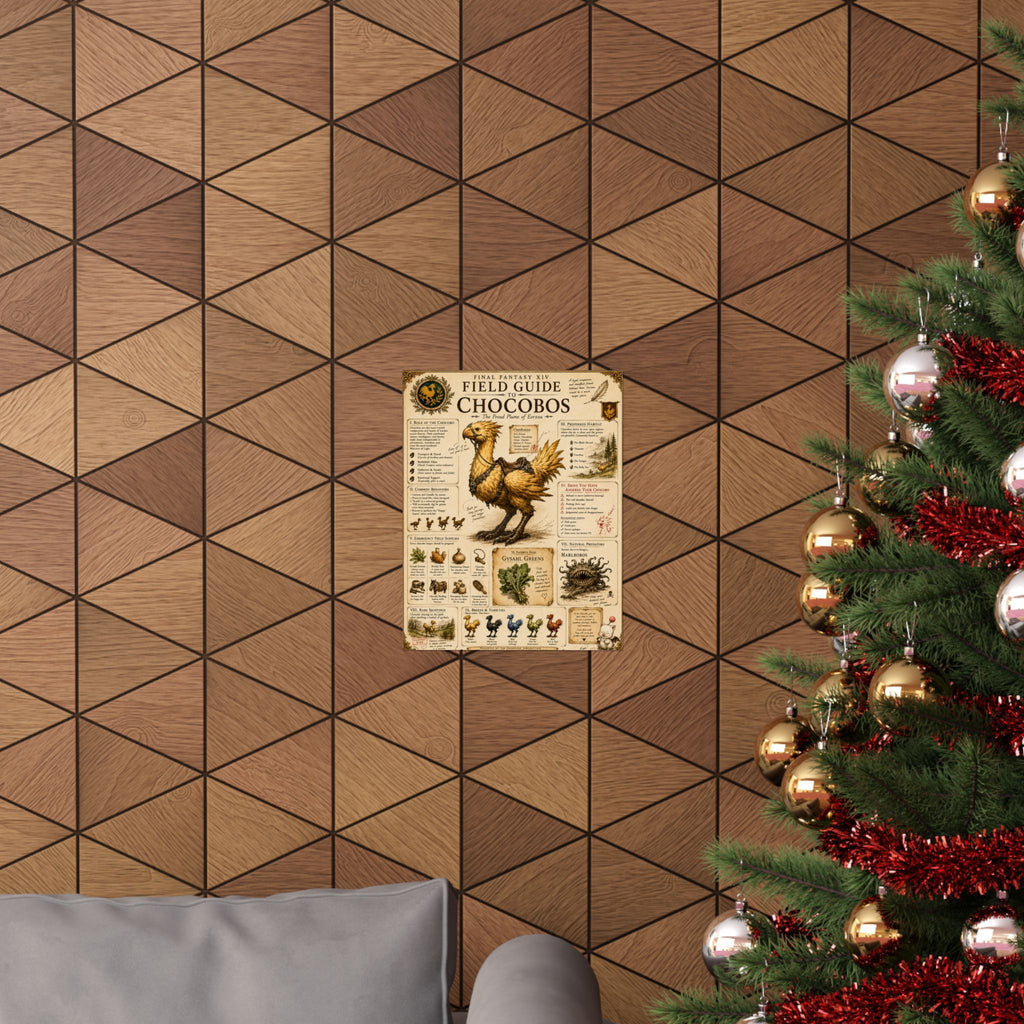 Chocobo Field Guide Matte Poster — Vintage Final Fantasy XIV Creature Chart
