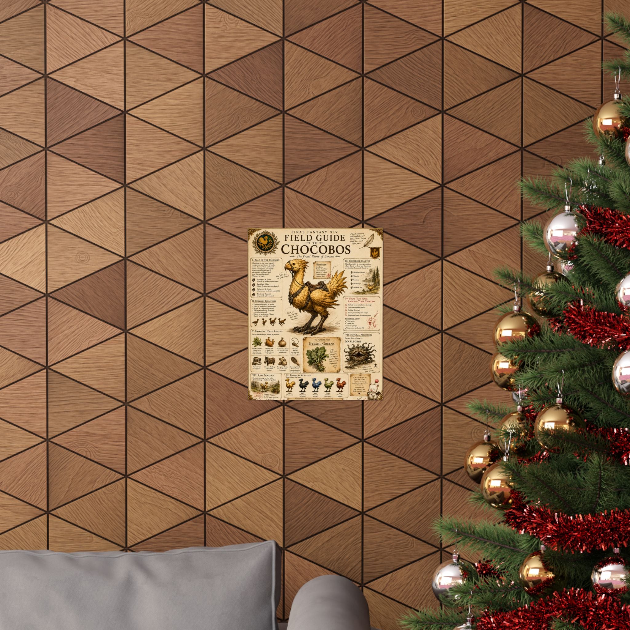 Chocobo Field Guide Matte Poster — Vintage Final Fantasy XIV Creature Chart