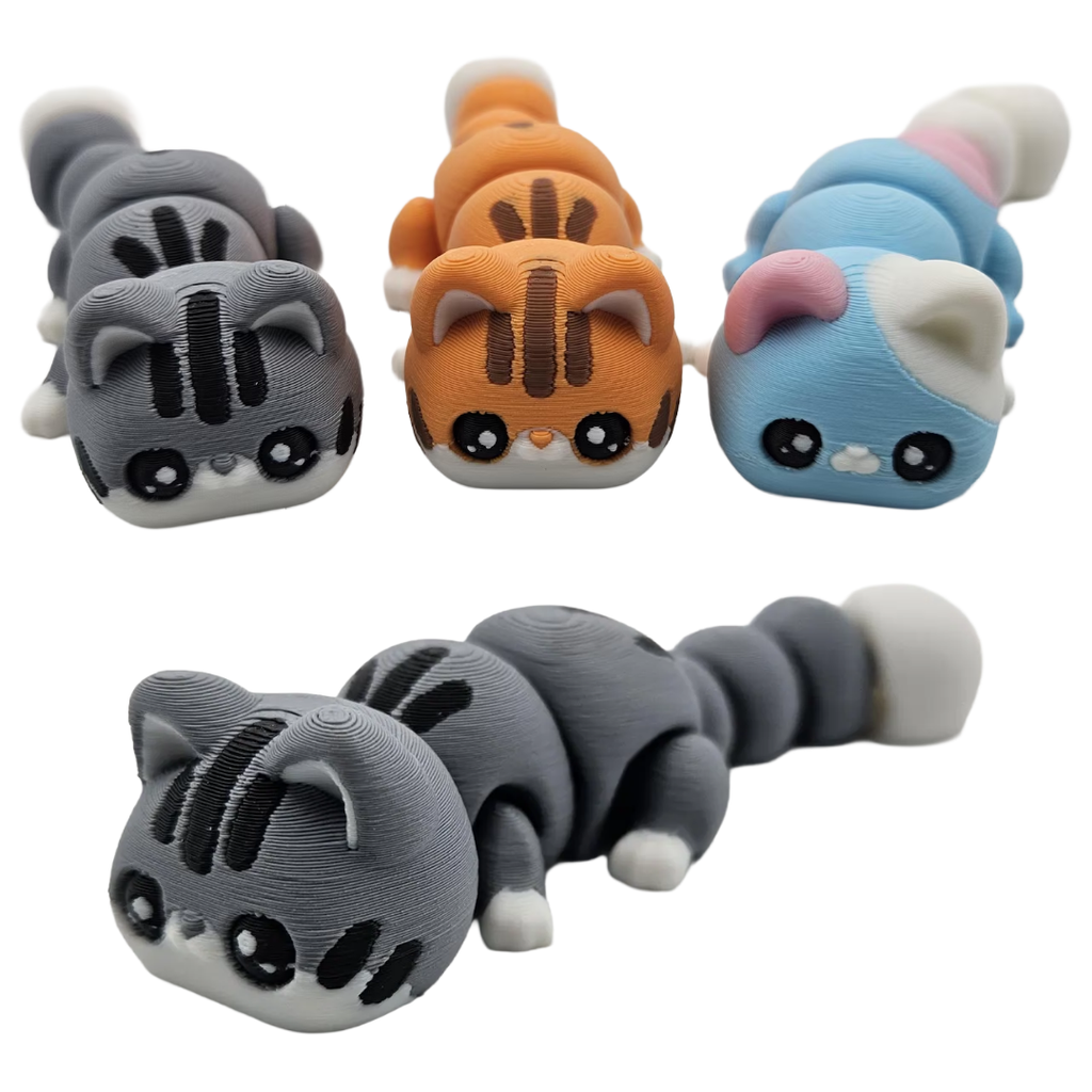 Tiny 3D Printed Cat Fidgets & Keychains: 2 / Fidget Cats